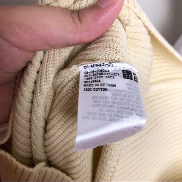 Uniqlo High Twisted Cotton Boat Neck Knit Sweater in 40 Cream Size Medium - Picture 11 of 11